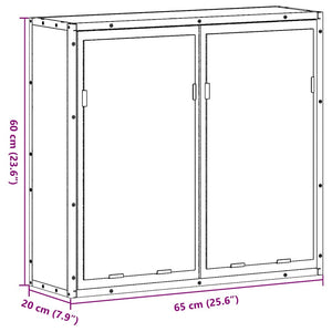 Schwarzer Spiegelschrank 65x60cm