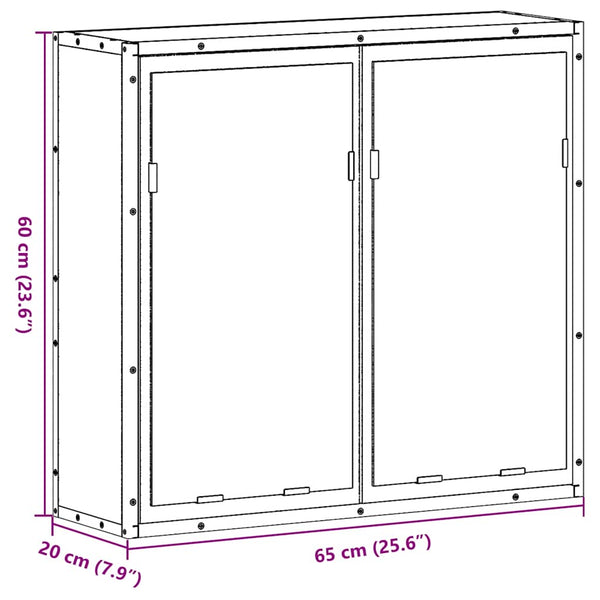 Schwarzer Spiegelschrank 65x60cm