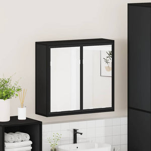 Schwarzer Spiegelschrank 65x60cm