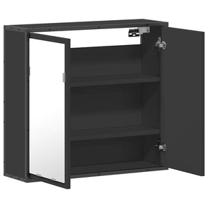 Schwarzer Spiegelschrank 65x60cm