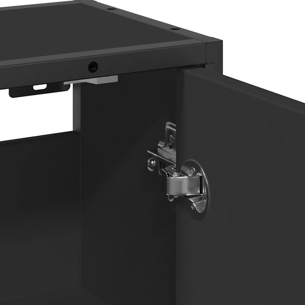 Schwarzer Spiegelschrank 65x60cm