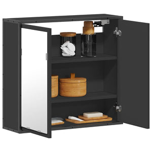 Schwarzer Spiegelschrank 65x60cm