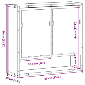 Badezimmer Spiegelschrank Sonoma-Eiche 65x60 cm