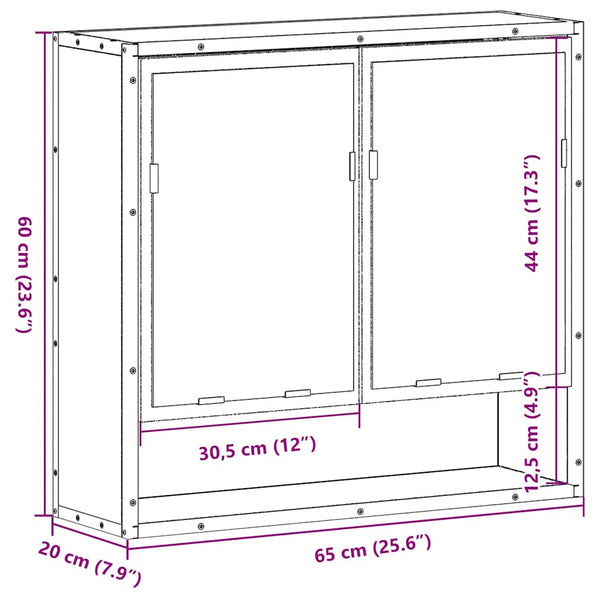 Badezimmer Spiegelschrank Sonoma-Eiche 65x60 cm