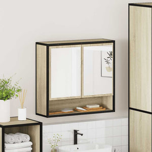 Badezimmer Spiegelschrank Sonoma-Eiche 65x60 cm