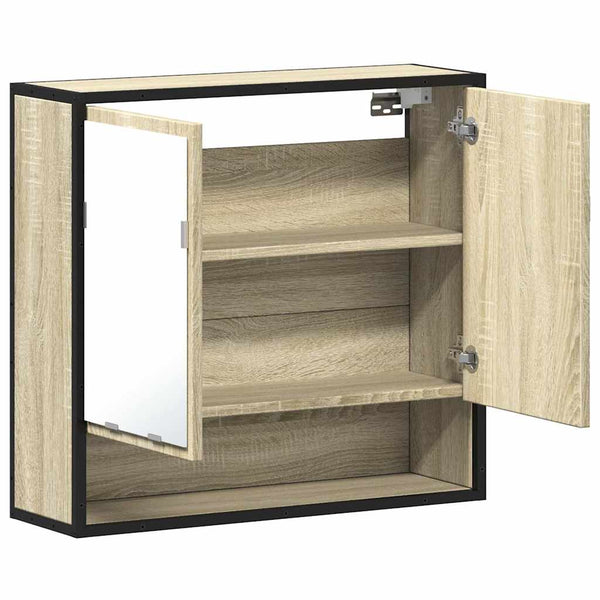 Badezimmer Spiegelschrank Sonoma-Eiche 65x60 cm