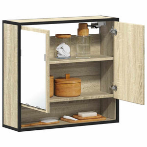Badezimmer Spiegelschrank Sonoma-Eiche 65x60 cm