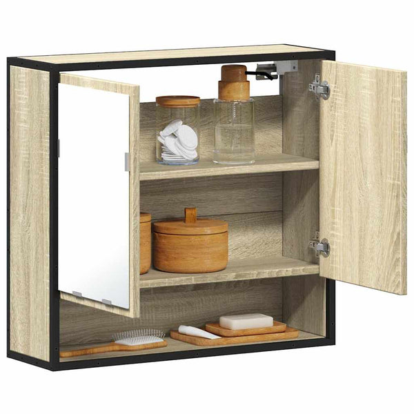 Badezimmer Spiegelschrank Sonoma-Eiche 65x60 cm