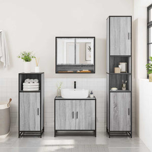 Bad Spiegelschrank Grau Sonoma 65x60 cm