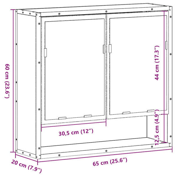 Bad Spiegelschrank Grau Sonoma 65x60 cm