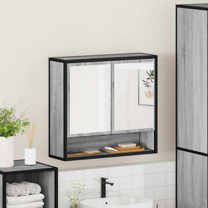 Bad Spiegelschrank Grau Sonoma 65x60 cm