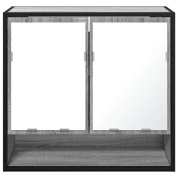 Bad Spiegelschrank Grau Sonoma 65x60 cm