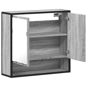 Bad Spiegelschrank Grau Sonoma 65x60 cm