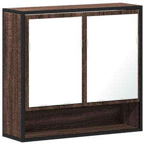 Bad Spiegelschrank Braun Eiche 65x60 cm