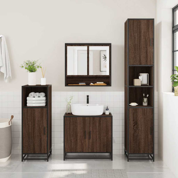 Bad Spiegelschrank Braun Eiche 65x60 cm