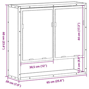 Bad Spiegelschrank Braun Eiche 65x60 cm