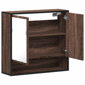 Bad Spiegelschrank Braun Eiche 65x60 cm
