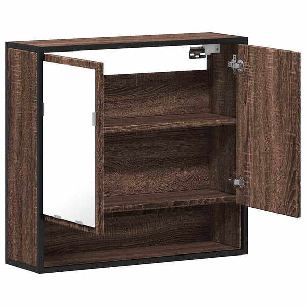 Bad Spiegelschrank Braun Eiche 65x60 cm