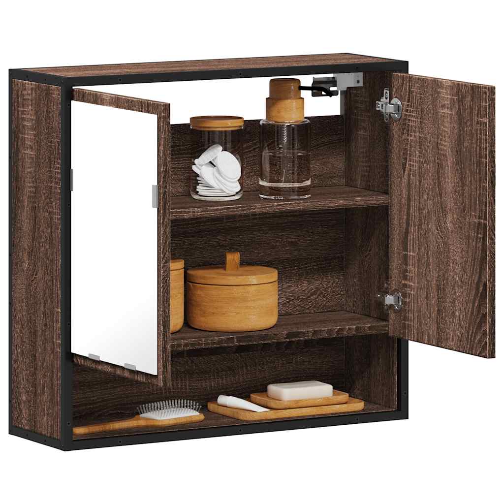 Bad Spiegelschrank Braun Eiche 65x60 cm