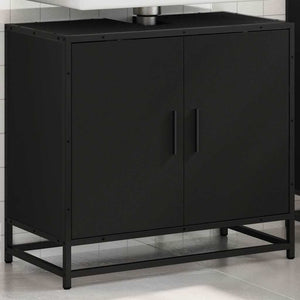 Schwarzer Waschbeckenunterschrank 65 cm