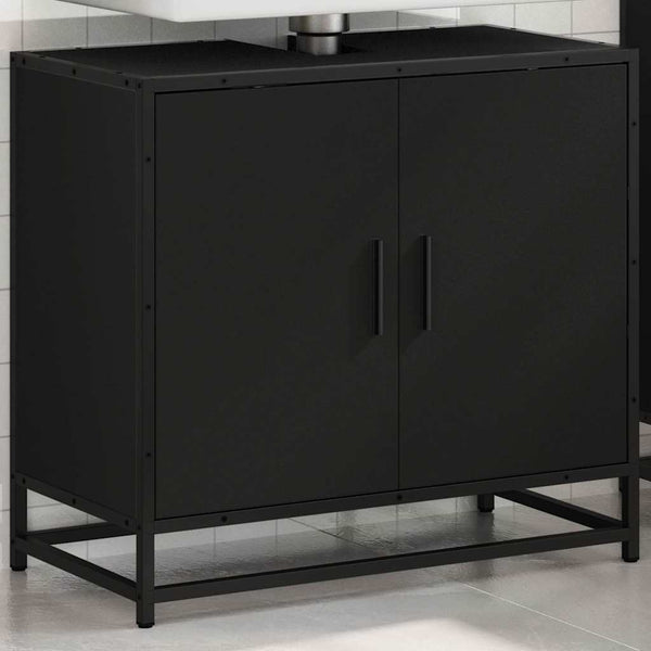 Schwarzer Waschbeckenunterschrank 65 cm
