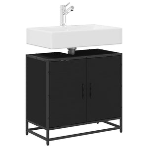 Schwarzer Waschbeckenunterschrank 65 cm