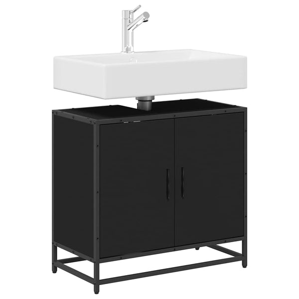 Schwarzer Waschbeckenunterschrank 65 cm