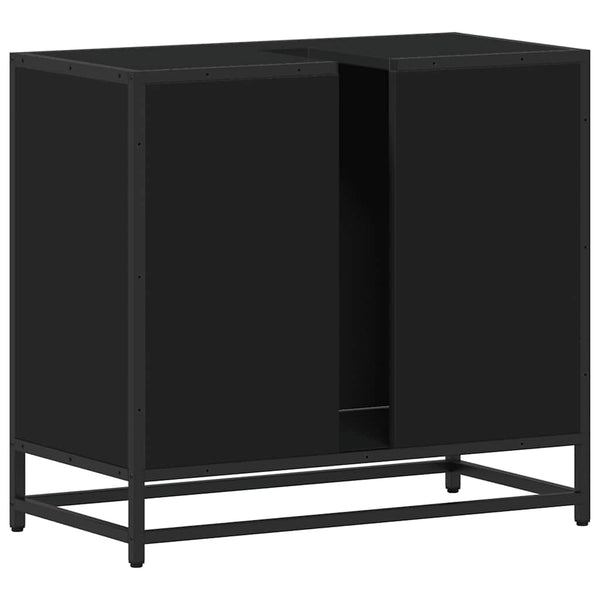 Schwarzer Waschbeckenunterschrank 65 cm