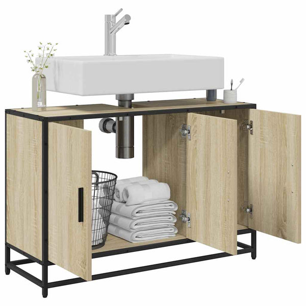 Waschbeckenunterschrank Sonoma-Eiche 90cm