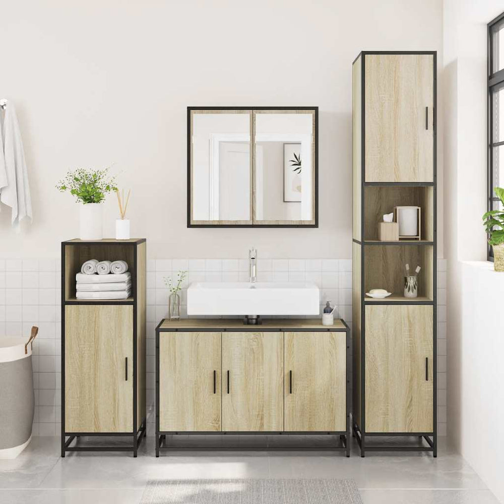 Waschbeckenunterschrank Sonoma-Eiche 90cm