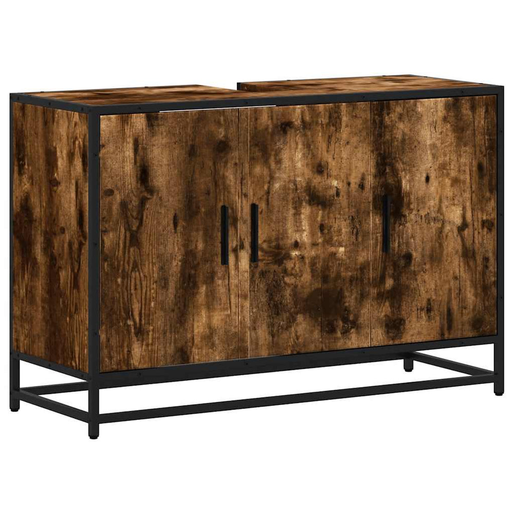 Waschbeckenunterschrank Räuchereiche 90 cm