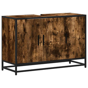 Waschbeckenunterschrank Räuchereiche 90 cm