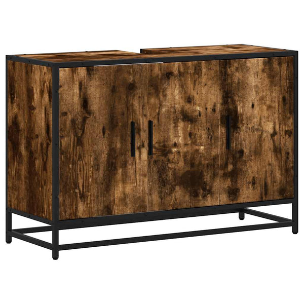 Waschbeckenunterschrank Räuchereiche 90 cm
