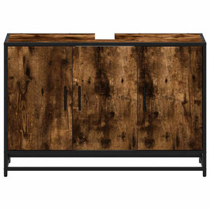 Waschbeckenunterschrank Räuchereiche 90 cm