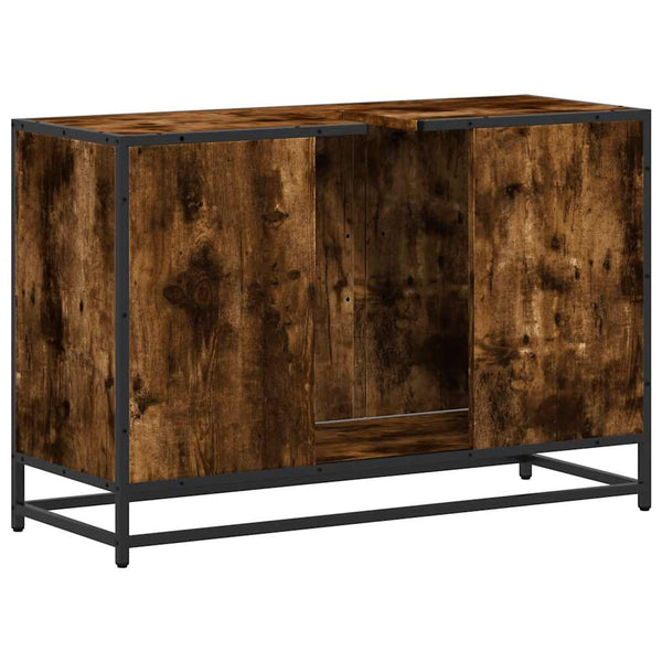 Waschbeckenunterschrank Räuchereiche 90 cm