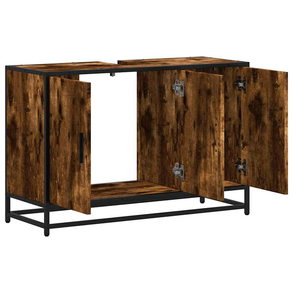 Waschbeckenunterschrank Räuchereiche 90 cm