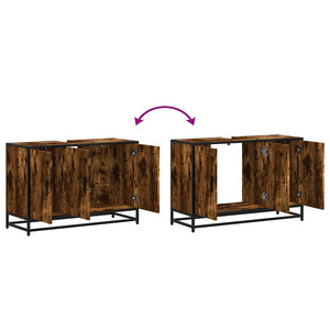 Waschbeckenunterschrank Räuchereiche 90 cm