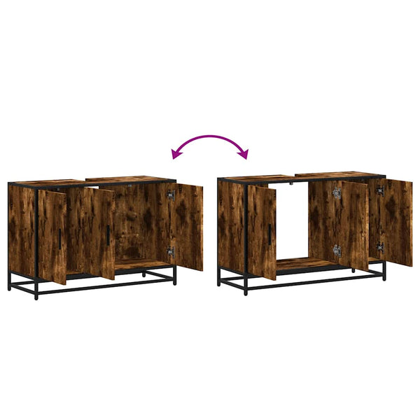 Waschbeckenunterschrank Räuchereiche 90 cm
