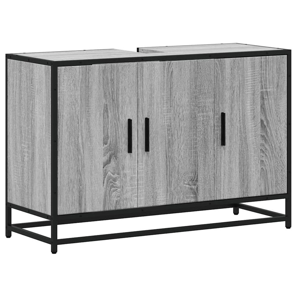 Waschbeckenunterschrank Grau Sonoma 90 cm