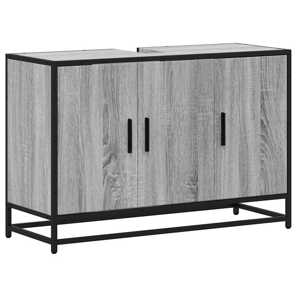 Waschbeckenunterschrank Grau Sonoma 90 cm