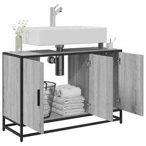 Waschbeckenunterschrank Grau Sonoma 90 cm