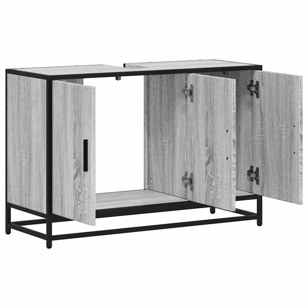 Waschbeckenunterschrank Grau Sonoma 90 cm