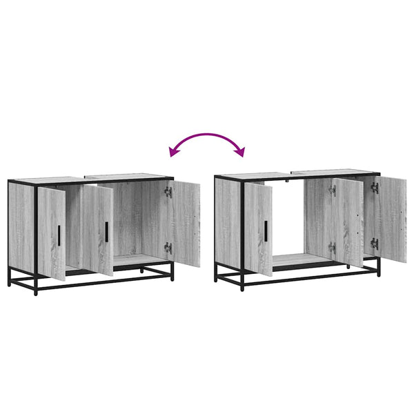 Waschbeckenunterschrank Grau Sonoma 90 cm