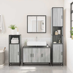 Waschbeckenunterschrank Grau Sonoma 90 cm