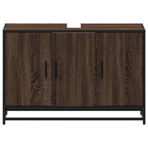 Waschbeckenunterschrank Braun Eiche 90 cm