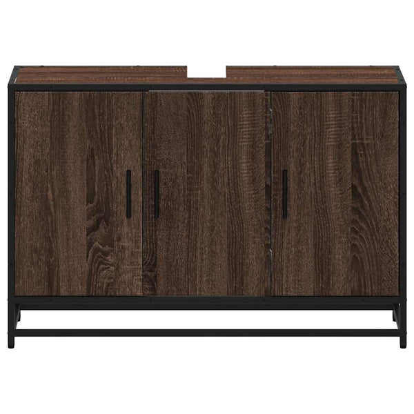 Waschbeckenunterschrank Braun Eiche 90 cm