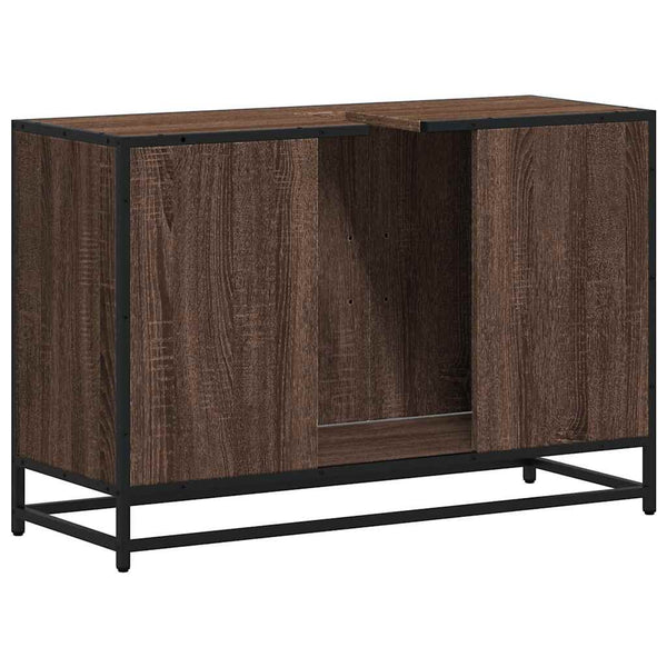 Waschbeckenunterschrank Braun Eiche 90 cm