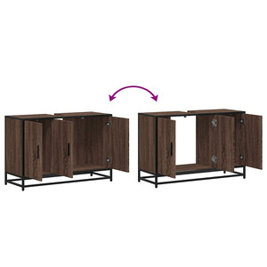 Waschbeckenunterschrank Braun Eiche 90 cm