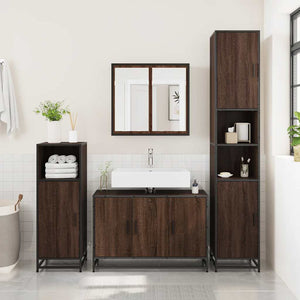 Waschbeckenunterschrank Braun Eiche 90 cm
