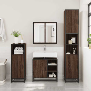 Waschbeckenunterschrank Braun Eichen-Optik 65 cm